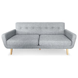 Sarantino Light Grey 6-Seater Linen Sofa Set