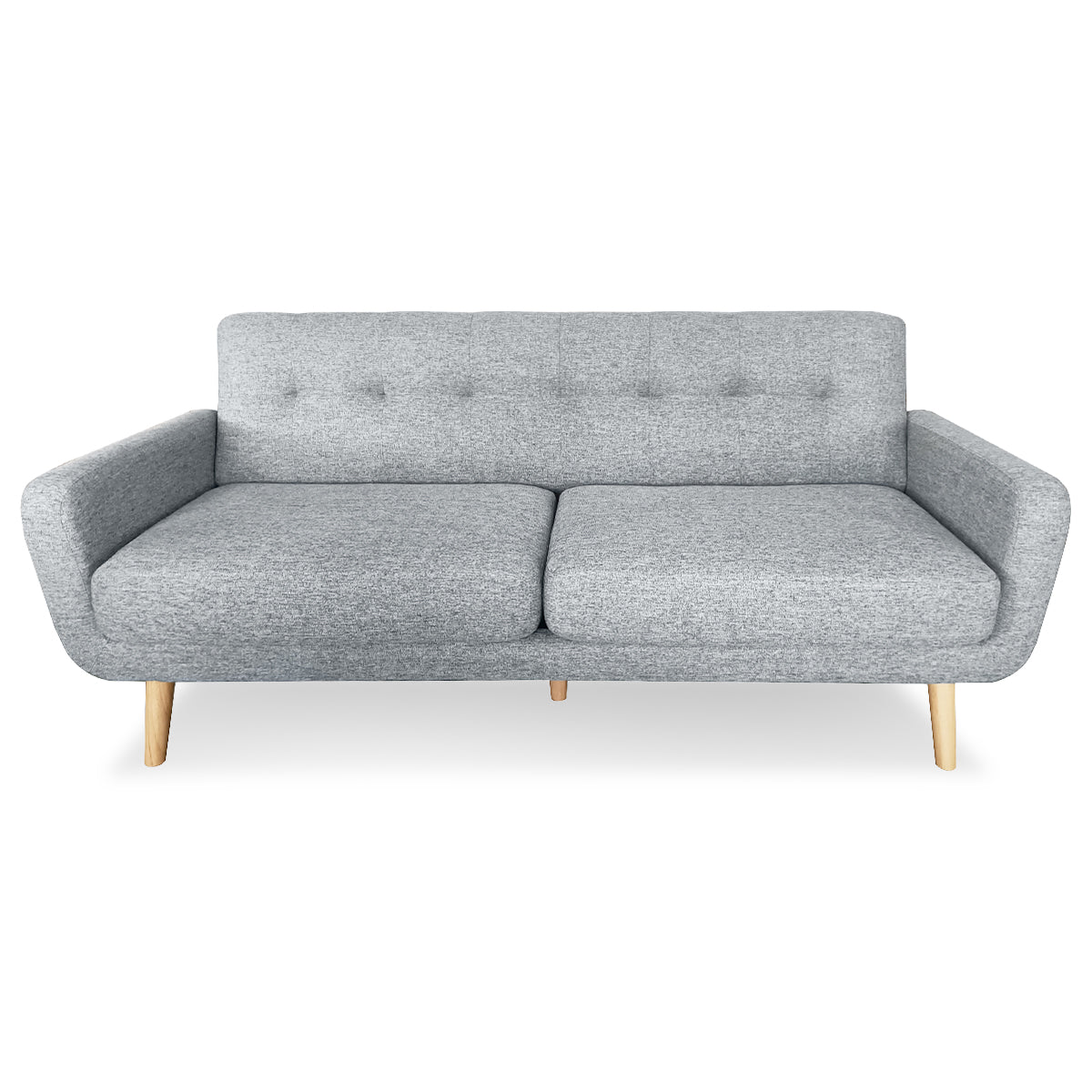 Sarantino Light Grey 6-Seater Linen Sofa Set