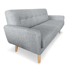 Sarantino Light Grey 6-Seater Linen Sofa Set
