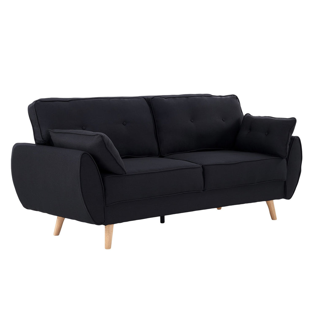 Sarantino Black 3 Seater Modular Sofa Bed
