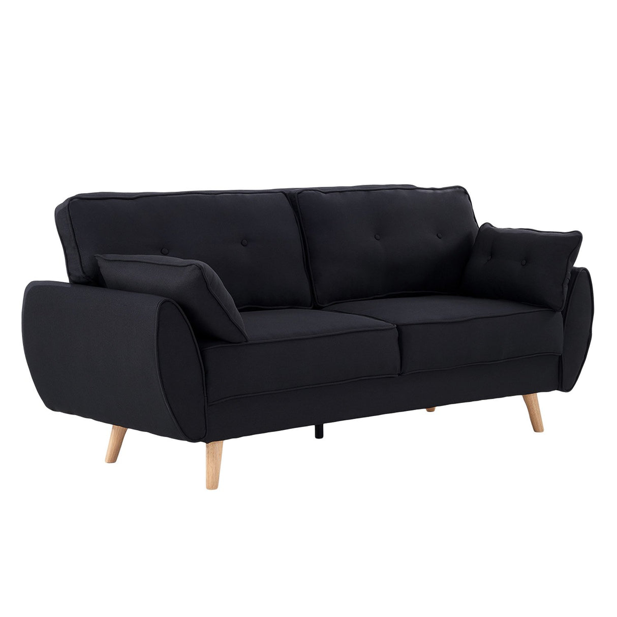 Sarantino Black 3 Seater Modular Sofa Bed