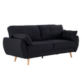 Sarantino Black 3 Seater Modular Sofa Bed