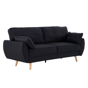 Sarantino Black 3 Seater Modular Sofa Bed