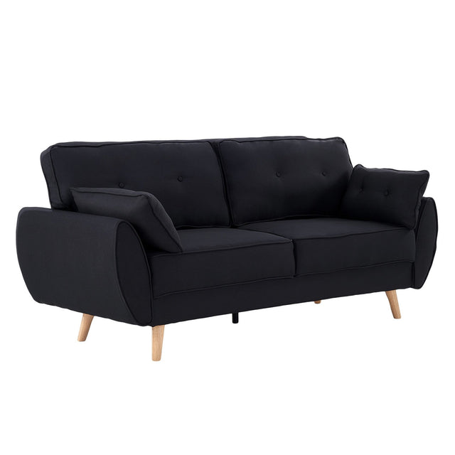 Sarantino Black 3 Seater Modular Sofa Bed