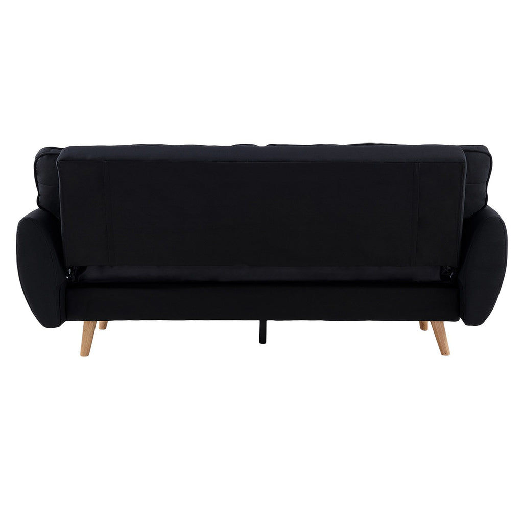 Sarantino Black 3 Seater Modular Sofa Bed