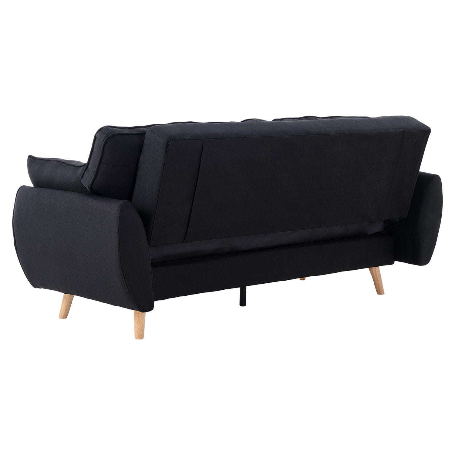 Sarantino Black 3 Seater Modular Sofa Bed