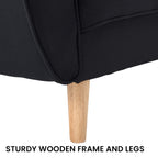 Sarantino Black 3 Seater Modular Sofa Bed