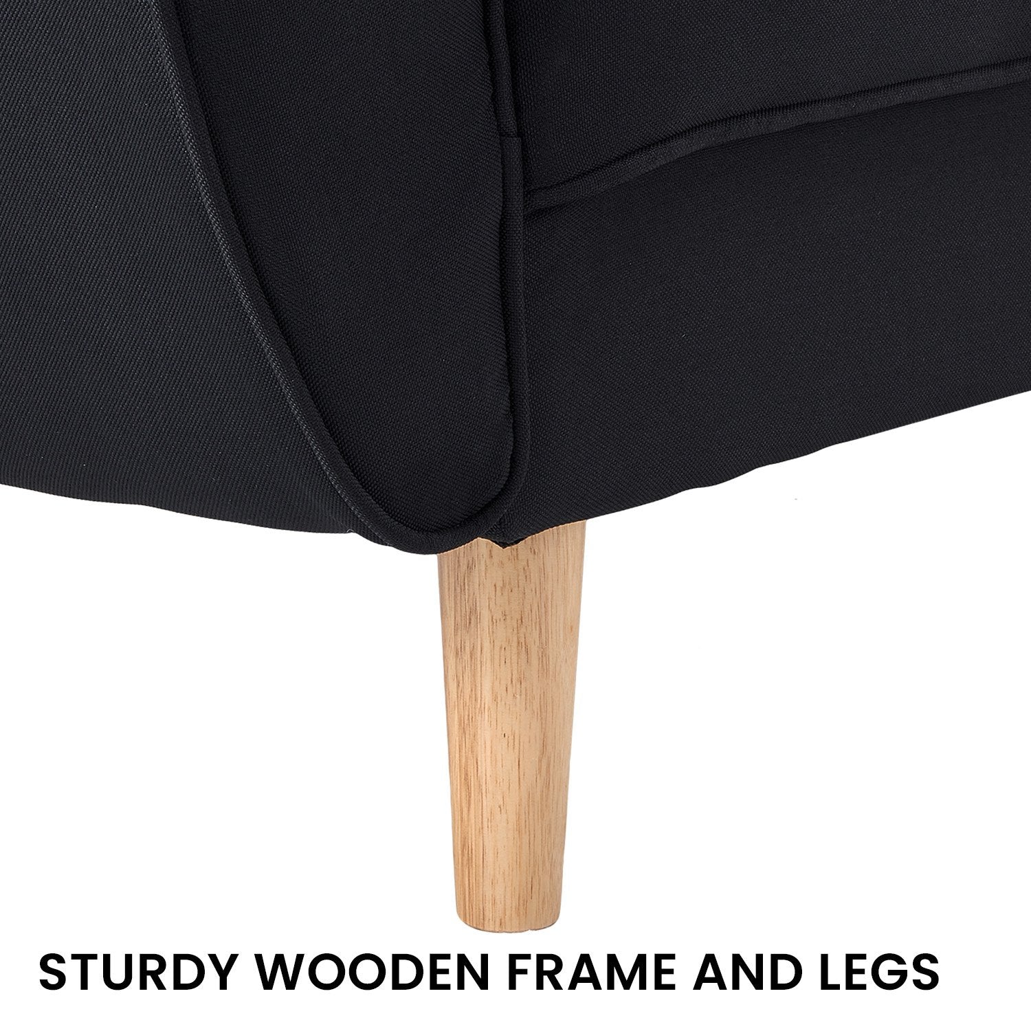 Sarantino Black 3 Seater Modular Sofa Bed