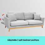 Sarantino Light Grey Faux Velvet Sofa Bed