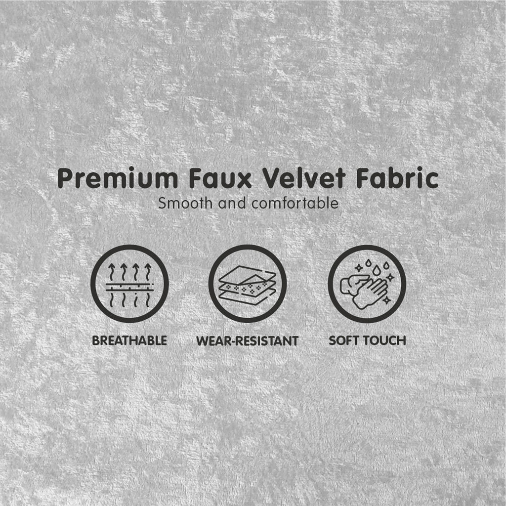 Sarantino Light Grey Faux Velvet Sofa Bed