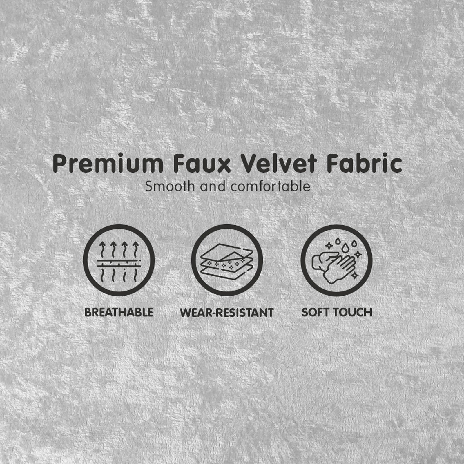 Sarantino Light Grey Faux Velvet Sofa Bed