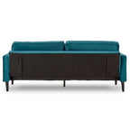 Sarantino Elegant Blue Faux Velvet Sofa Bed