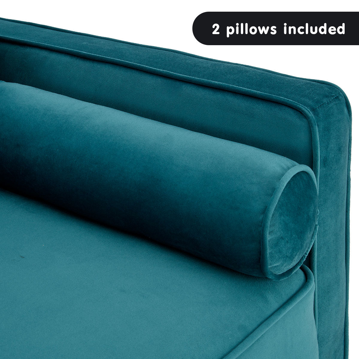 Sarantino Elegant Blue Faux Velvet Sofa Bed