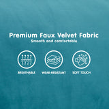 Sarantino Elegant Blue Faux Velvet Sofa Bed