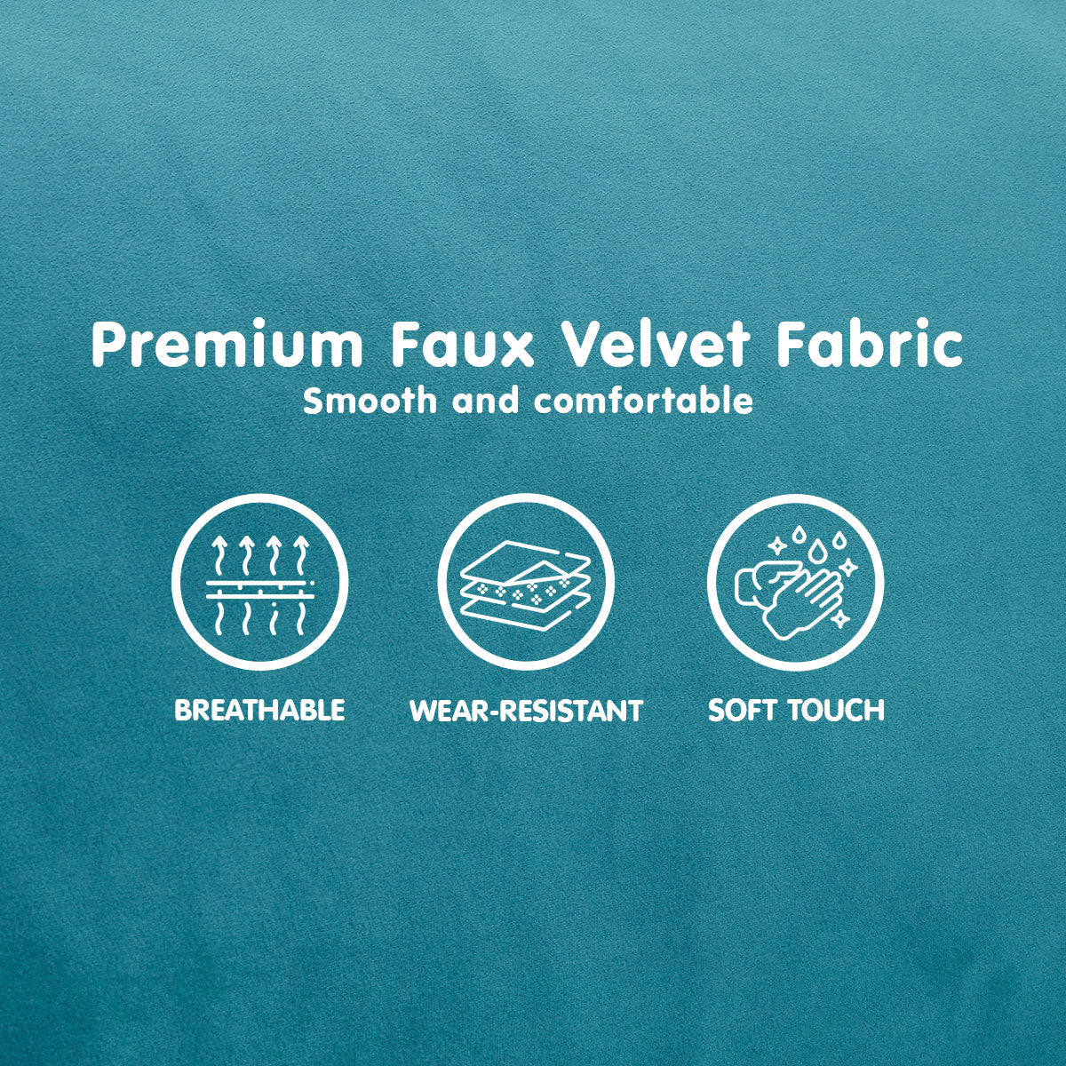 Sarantino Elegant Blue Faux Velvet Sofa Bed