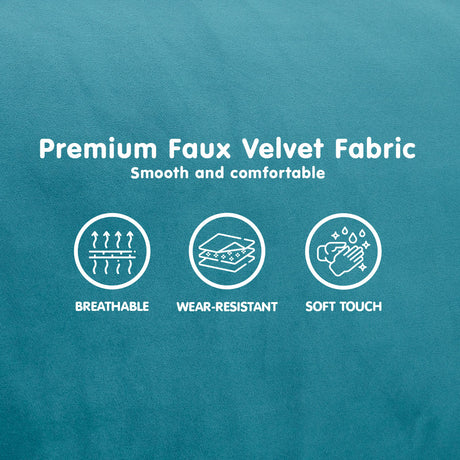 Sarantino Elegant Blue Faux Velvet Sofa Bed