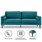 Sarantino Elegant Blue Faux Velvet Sofa Bed