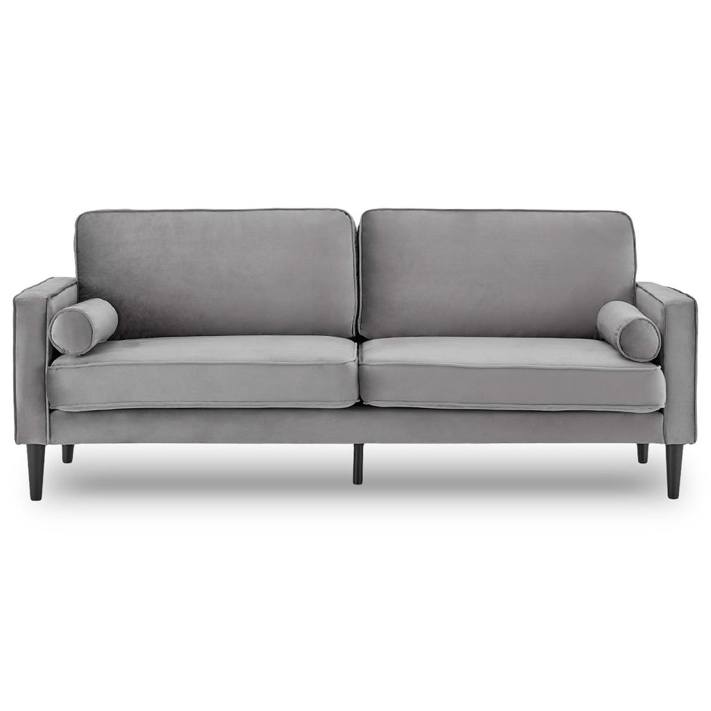 Sarantino Faux Velvet Sofa Bed in Grey