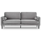 Sarantino Faux Velvet Sofa Bed in Grey