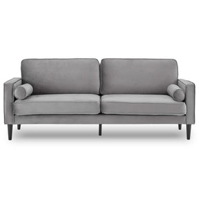 Sarantino Faux Velvet Sofa Bed in Grey
