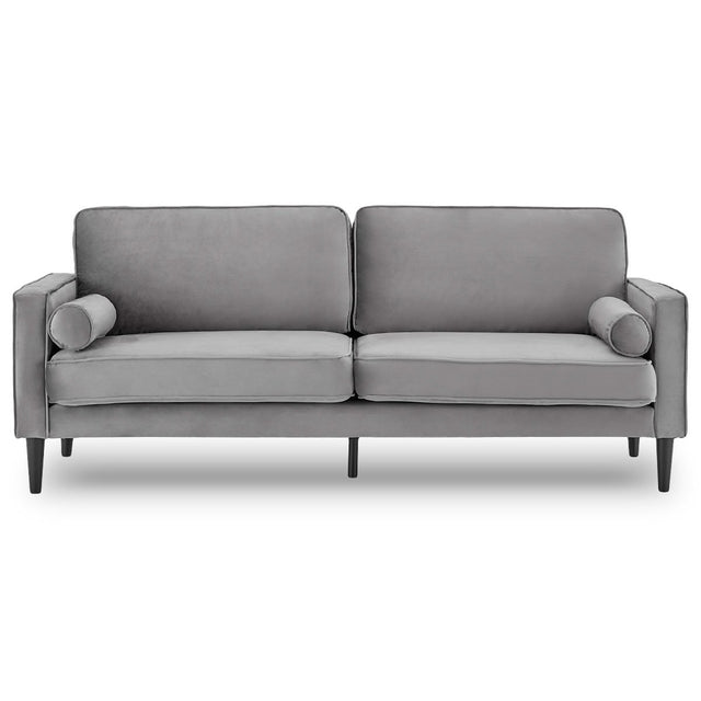 Sarantino Faux Velvet Sofa Bed in Grey