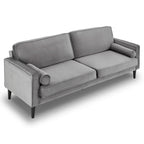 Sarantino Faux Velvet Sofa Bed in Grey