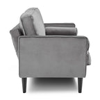 Sarantino Faux Velvet Sofa Bed in Grey