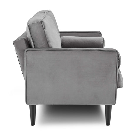 Sarantino Faux Velvet Sofa Bed in Grey