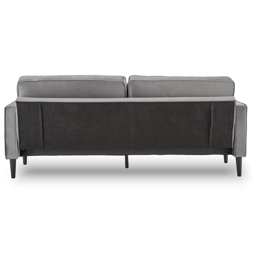 Sarantino Faux Velvet Sofa Bed in Grey