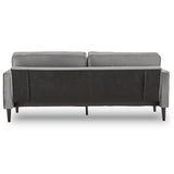 Sarantino Faux Velvet Sofa Bed in Grey