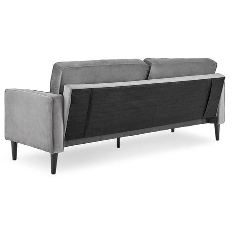 Sarantino Faux Velvet Sofa Bed in Grey