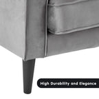 Sarantino Faux Velvet Sofa Bed in Grey