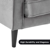 Sarantino Faux Velvet Sofa Bed in Grey