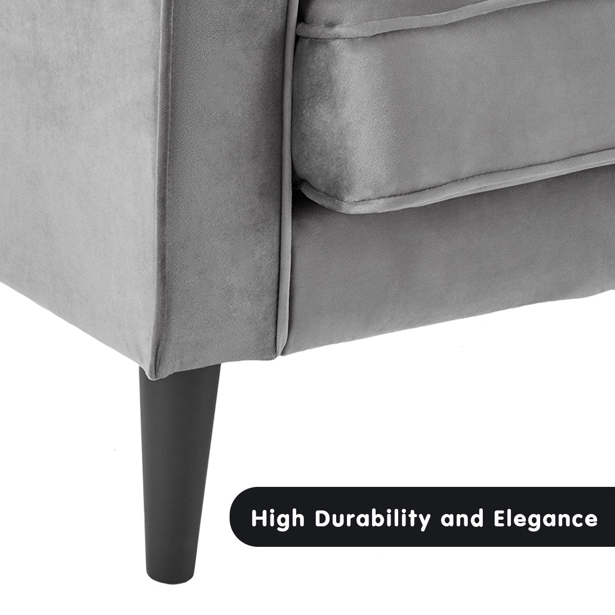 Sarantino Faux Velvet Sofa Bed in Grey