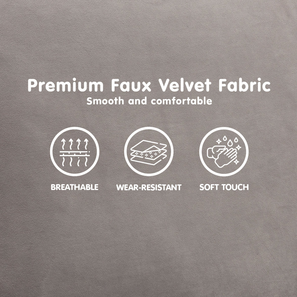 Sarantino Faux Velvet Sofa Bed in Grey