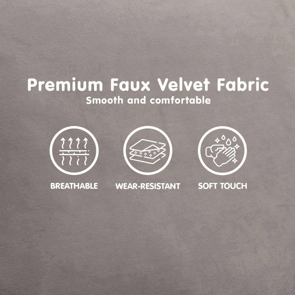 Sarantino Faux Velvet Sofa Bed in Grey