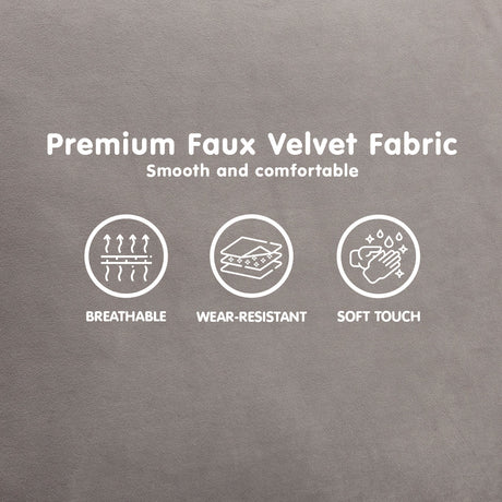 Sarantino Faux Velvet Sofa Bed in Grey