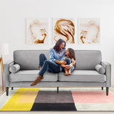 Sarantino Faux Velvet Sofa Bed in Grey