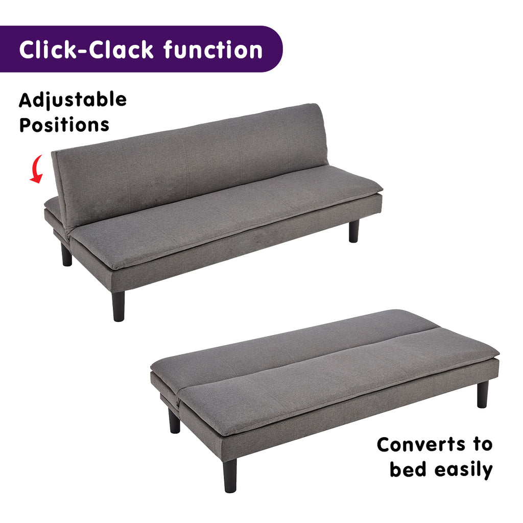 Sarantino Dark Grey 3 Seater Sofa Bed