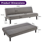 Sarantino Dark Grey 3 Seater Sofa Bed