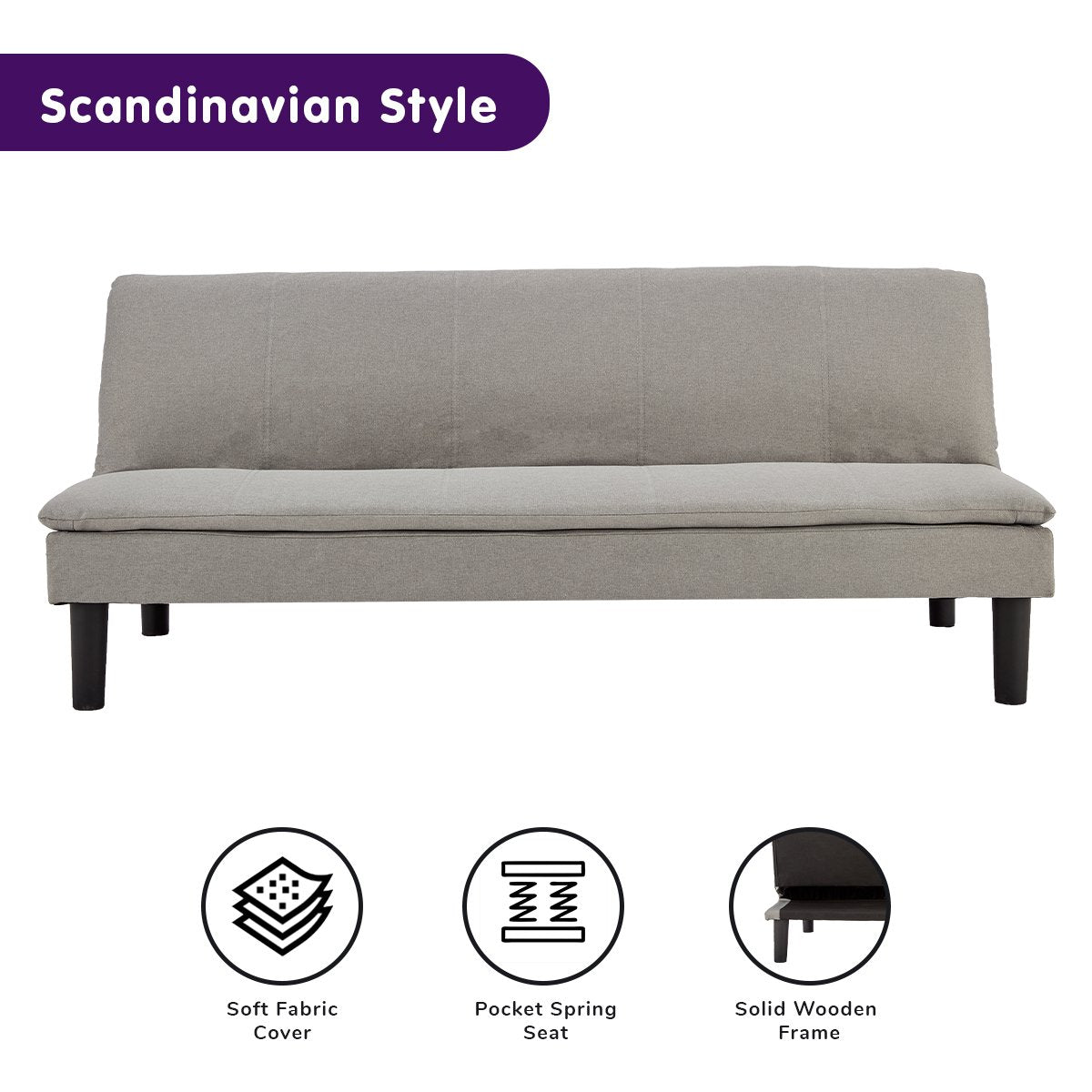 Sarantino Light Grey Modular Sofa Bed