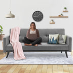 Sarantino Light Grey Tufted Sofa Bed