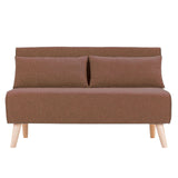 Sarantino 2-Seater Adjustable Sofa Bed - Brown