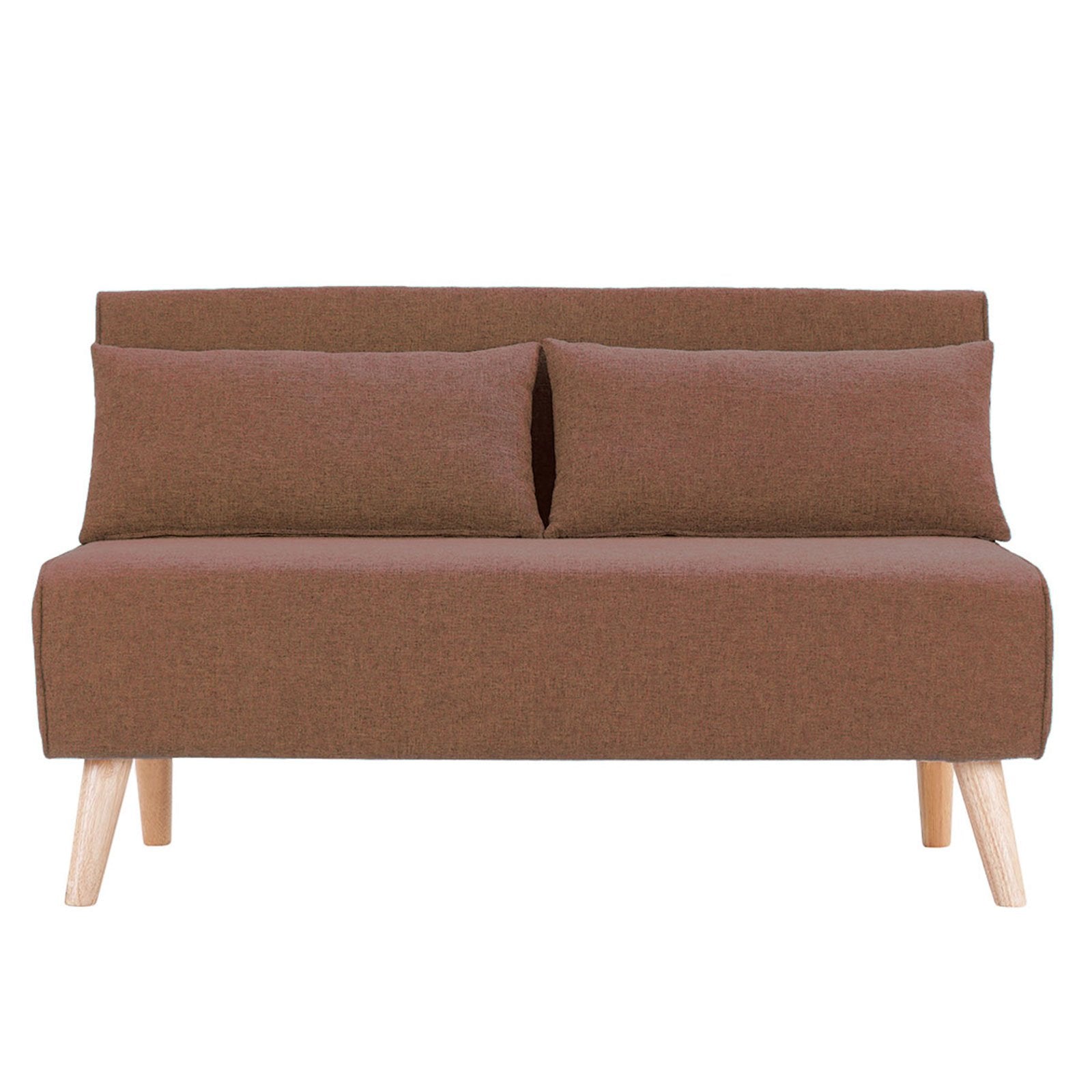 Sarantino 2-Seater Adjustable Sofa Bed - Brown