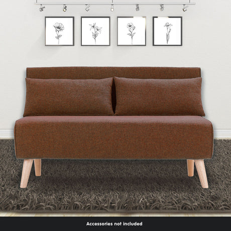Sarantino 2-Seater Adjustable Sofa Bed - Brown