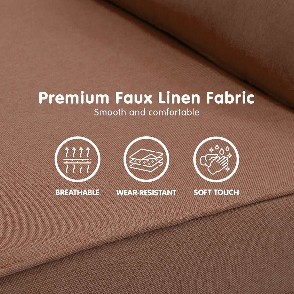 Sarantino 2-Seater Adjustable Sofa Bed - Brown