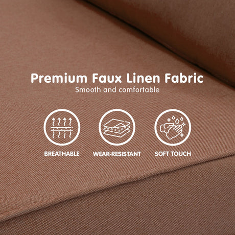 Sarantino 2-Seater Adjustable Sofa Bed - Brown