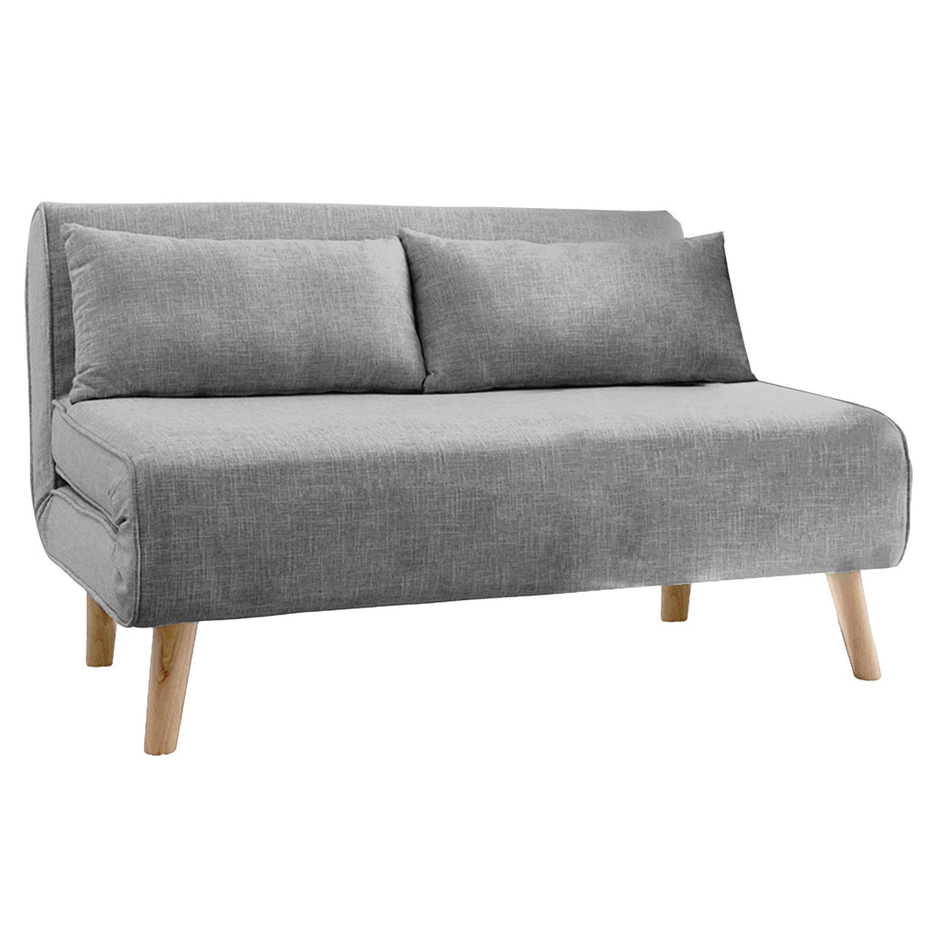 Sarantino Grey 2-Seater Adjustable Sofa Bed