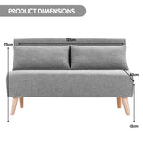 Sarantino Grey 2-Seater Adjustable Sofa Bed