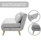 Sarantino Grey 2-Seater Adjustable Sofa Bed